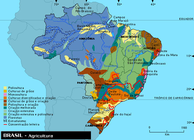 Mapa da Agricultura do Brasil	