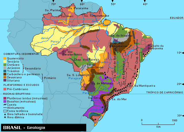 Mapa da Geologia do Brasil
