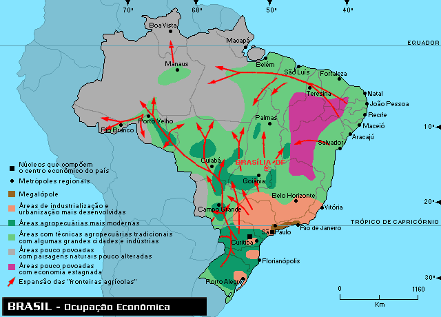 Mapa da Ocupação Econômica do Brasil