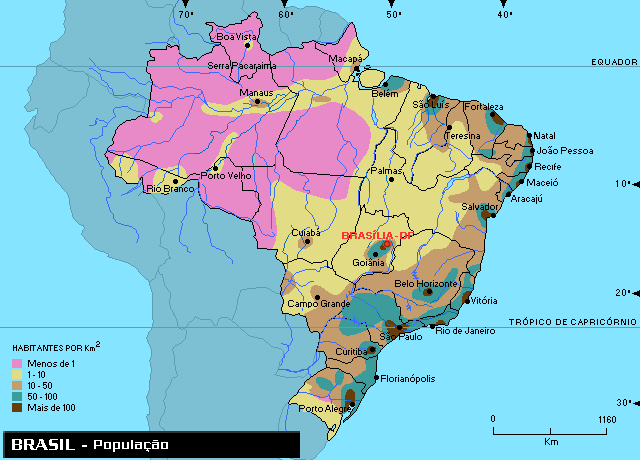 Mapa da População do Brasil
