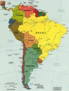 Mapa América do Sul