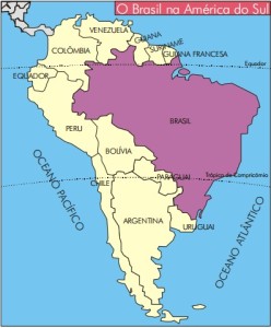 Brasil posição geografica América do Sul
